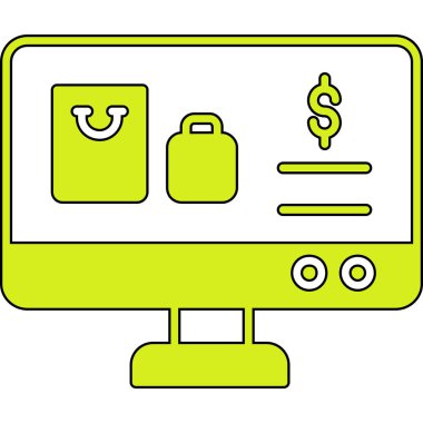 Alışveriş. Web simgesi basit illüstrasyon