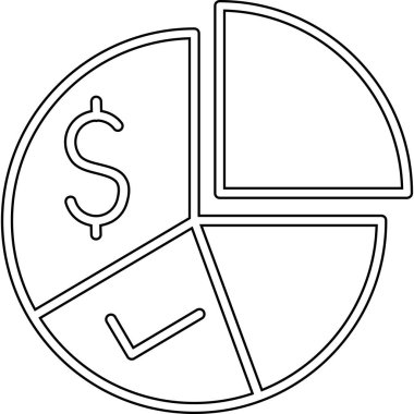 Dolar parası vektör çizgisi simgesi