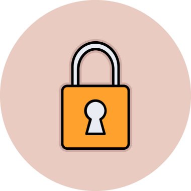 Kilit. Web simgesi basit illüstrasyon