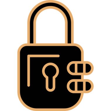 Asma kilit simgesi. Taslak çizimi. vektör sembolü