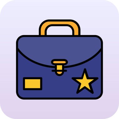 Çanta simgesi beyaz arkaplanda izole edilmiş düz bir şekilde. resimleme