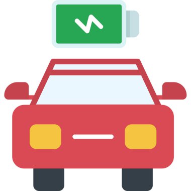 Araba şarj. Web simgesi vektör illüstrasyonu