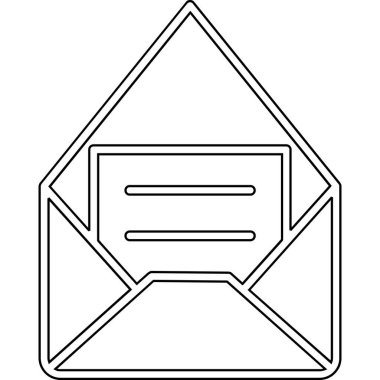 Zarf posta izole simgesi