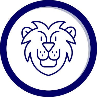 aslan başı ikon vektör illüstrasyonu