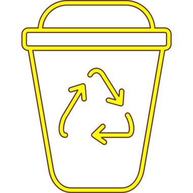 Çöp kutusu simgesini geri dönüştür. geri dönüşüm kutusu vektör simgesi rengi ince çizgi izole