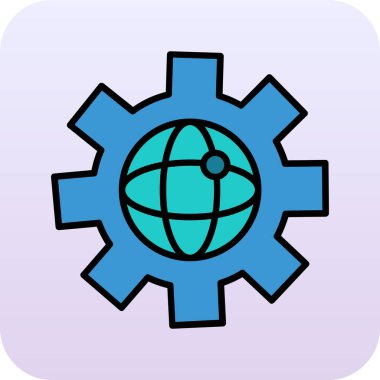 küresel iş simgesi, basit vektör illüstrasyon tasarımı