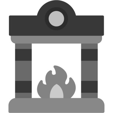 Şömine simgesinin vektör illüstrasyonu