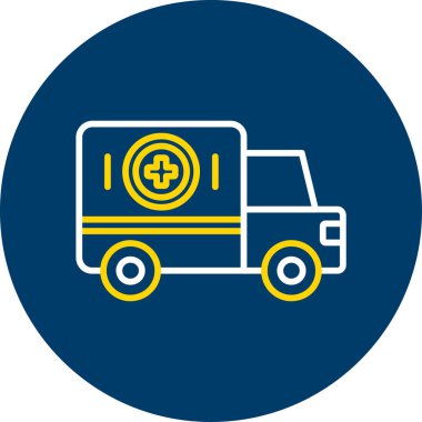 Soyut arka grupta ambulans simgesi izole edildi