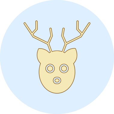 Geyik. Web simgesi basit illüstrasyon