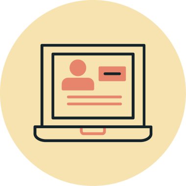 Dizüstü bilgisayar simgesi vektör çizimi