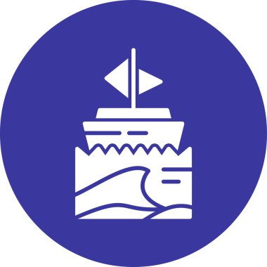 Gemi. Web simgesi basit illüstrasyon