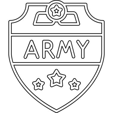 Ordu kalkan simgesi, vektör illüstrasyonu