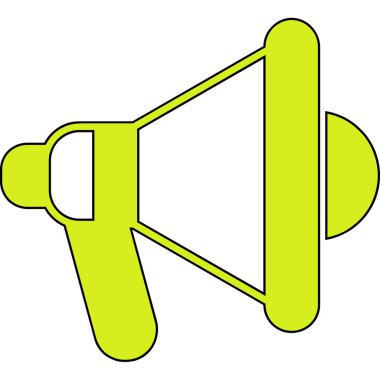 megafon ikonu. Hoparlör hoparlörü ikon vektör rengi düz izole