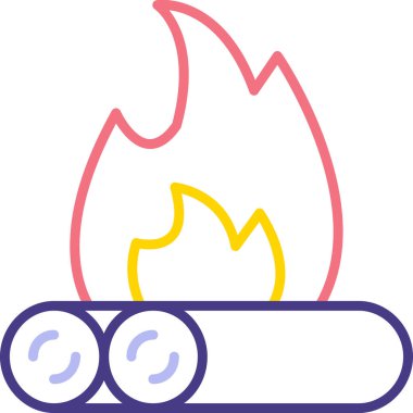 Ateş alevi. Web illüstrasyonu basit tasarım