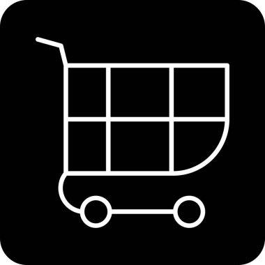 Alışveriş arabası simgesi, vektör illüstrasyonu