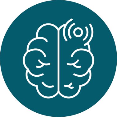 Beyin simgesi, vektör illüstrasyonu