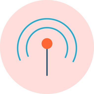 Kablosuz. Web simgesi basit illüstrasyon