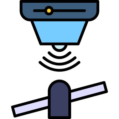 Kapalı devre kamera simgesi. ccTV kamera vektör simgesi rengi düz izole