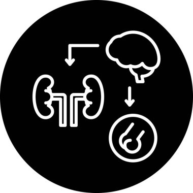 Mide ve beyin simgesi, taslak biçimi