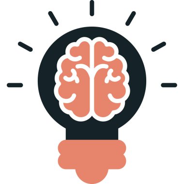 ampul beyin zihin simgesi ile doldurulmuş dış hat biçimi