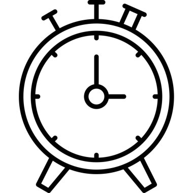 Alarm saati simgesi, vektör illüstrasyonu