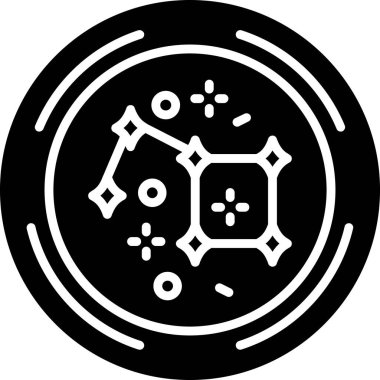 bakteri mikroçip simgesi katı biçimde