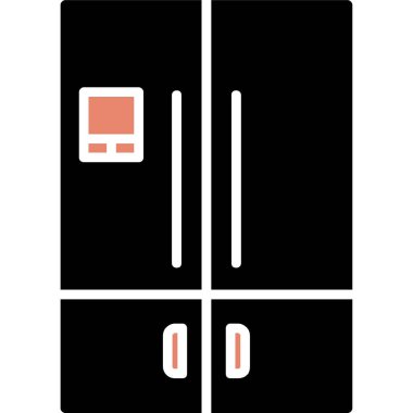 Buzdolabı ikonu. Web için basit buzdolabı vektör simgeleri çizimi