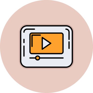 Web video oynatma simgesi vektör illüstrasyonu