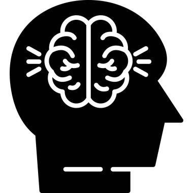 Beyin. Web simgesi basit illüstrasyon