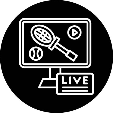 canlı yayın vektör illüstrasyonu, katı tasarım