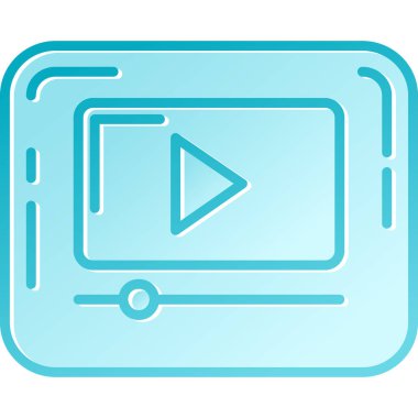 Video kamera simgesi. Web için video kamera vektör simgesinin özet çizimi