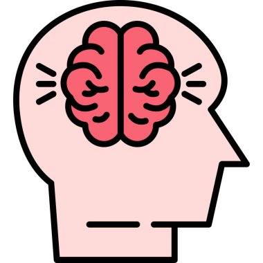 Beyin. Web simgesi basit illüstrasyon