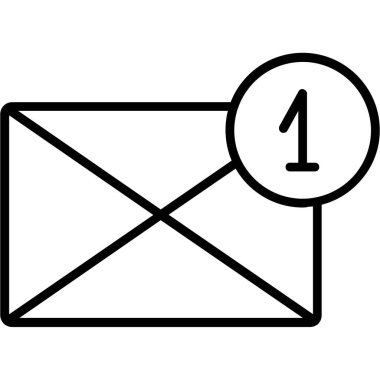 e-posta harfi simgesi vektör çizim şablonu