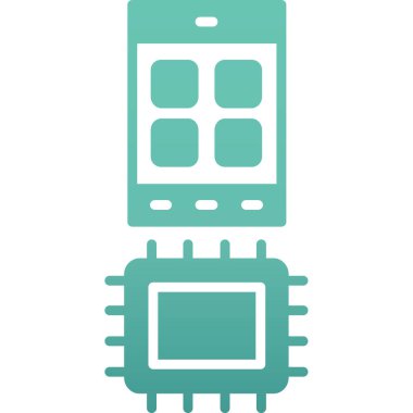 İşlemci simgesi. vektör illüstrasyonu
