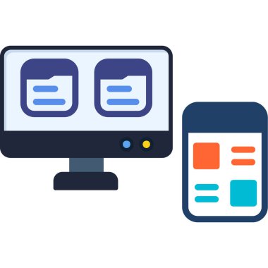 Web simgesi. Akıllı telefonun vektör illüstrasyonu.