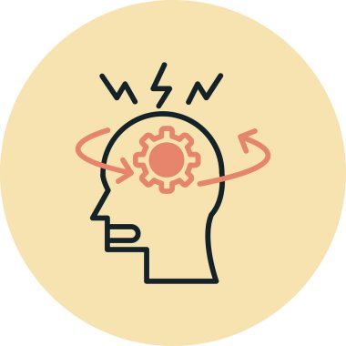 Beyin. Web simgesi basit illüstrasyon