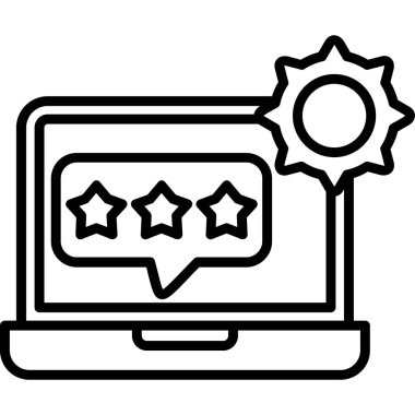 Reyting geribildirim simgesi vektörü. İnce çizgi işareti. izole edilmiş sınır sembolü çizimi