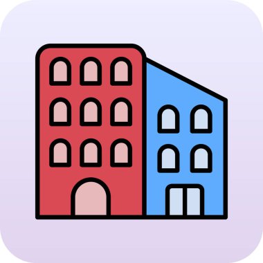 Pencereli iki renkli bina