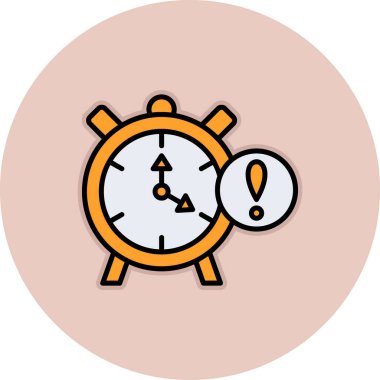 Çalar saat simgesi. Web için alarm saat vektör simgelerinin özet çizimi