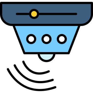 Kapalı devre televizyon. Web simgesi basit illüstrasyon