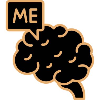 Moda Biçimli Beyin Simgesi İzole Arkaplan