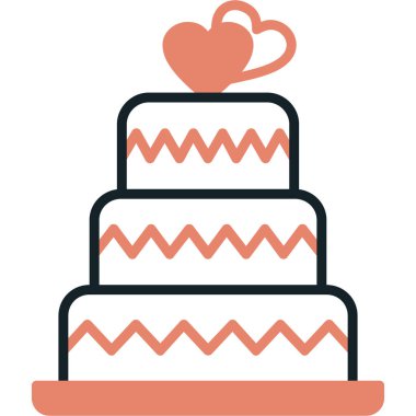 Pasta tatlı ikonu ana hatlarıyla