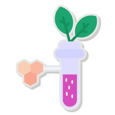 Test tübü simgesinde bitki, izometrik vektör