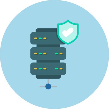 sunucu vektörü düz renk simgesi