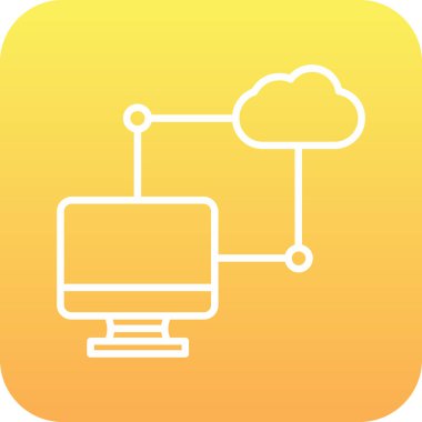 Bulut hesaplama simgesi vektör illüstrasyonu