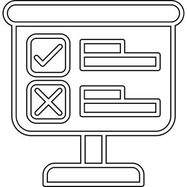 kontrol listesi simgesi, basit vektör illüstrasyonu