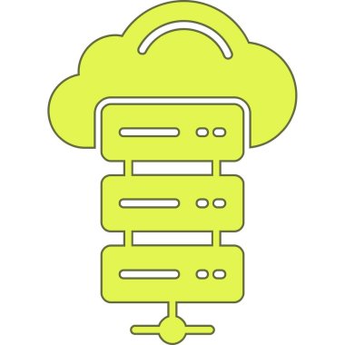 Bir karikatürün vektör çizimi ve bir bulutun renkli simgesi