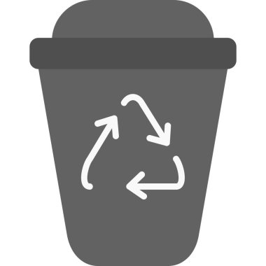 Vektör simgesini geri dönüştür. biçim düz grafik sembolü, yuvarlak açılar, beyaz arkaplan.