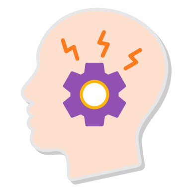 Kafası teçhizatlı. Web simgesi basit illüstrasyon