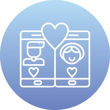 aşk vektör çizgisi simgesi